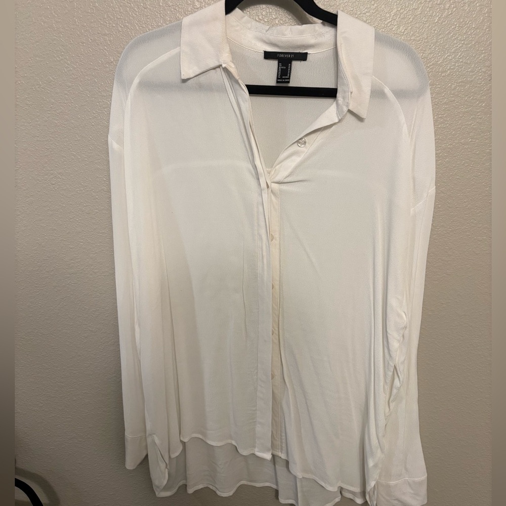 White button up blouse